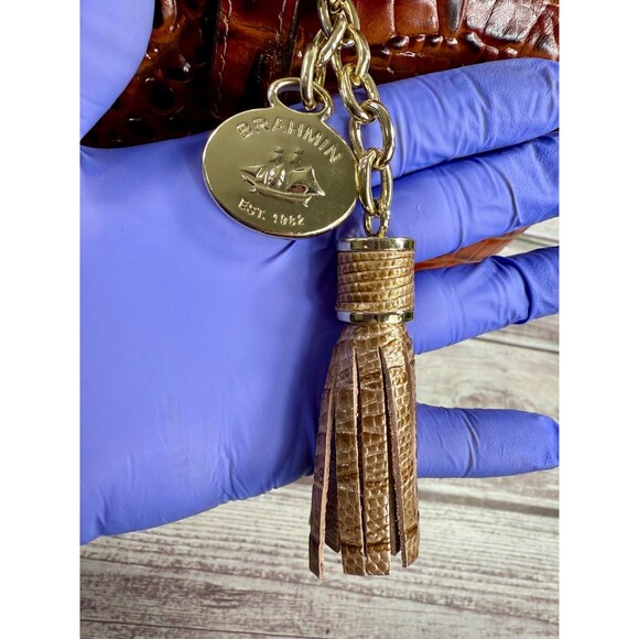 Brahmin Medium Asher Tote Coquette Pecan Two-Tone Melbourne Leather MINT - Picture 6 of 17